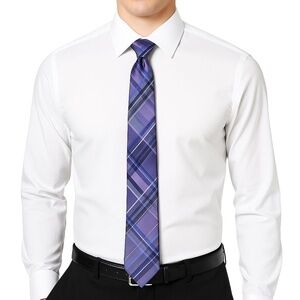 KENNETH COLE REACTION Lavender Plaid 100% Silk Tie